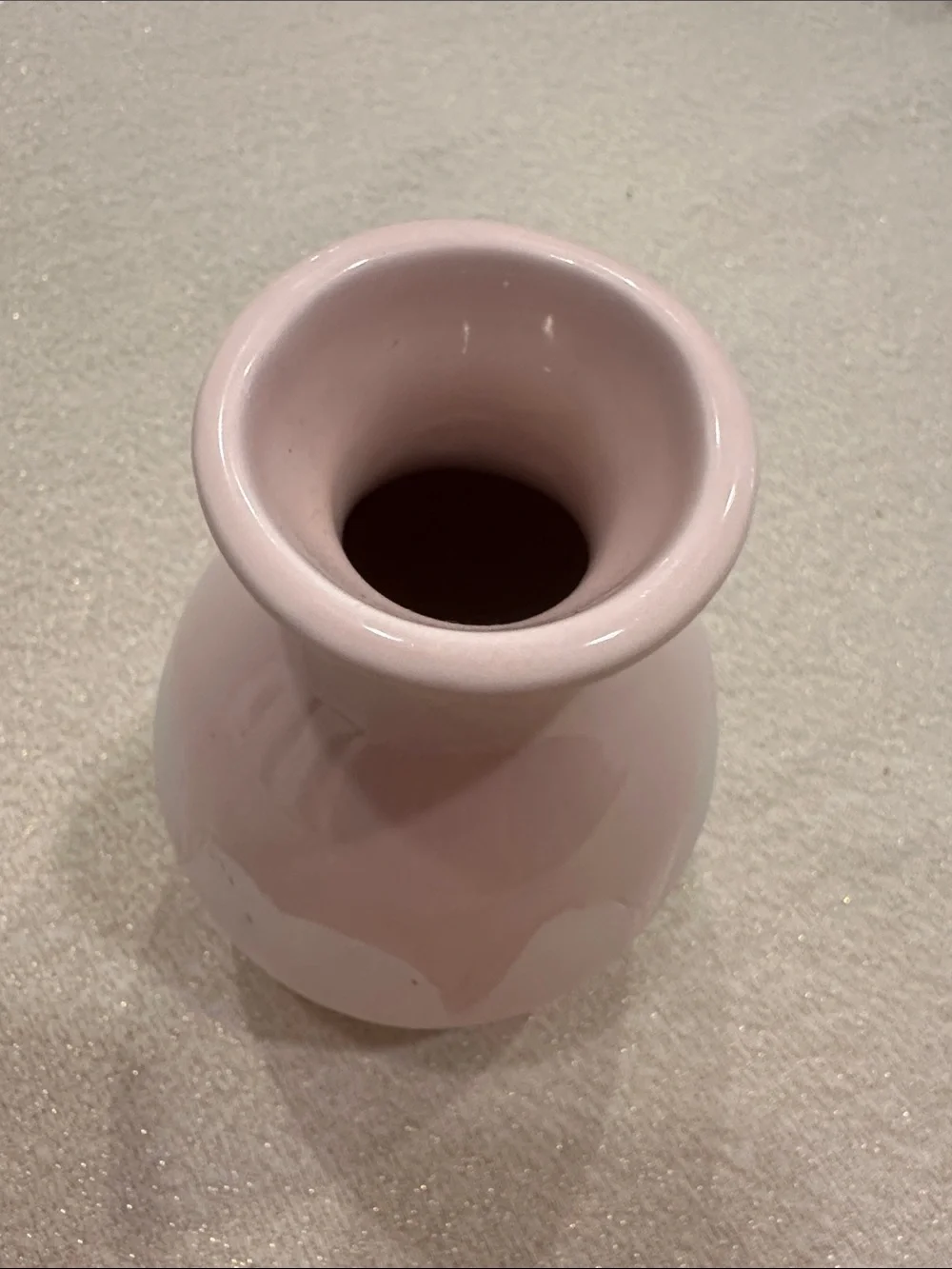Isaac Mizrahi Blush Pink and White Ceramic Accent Vase
